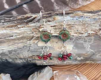 Jade flower Earrings
