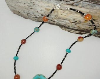 Czeck glass and seed bead choker