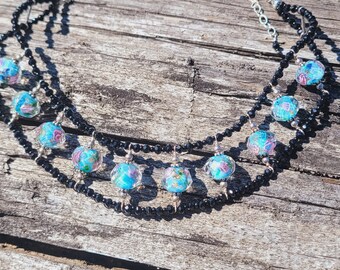 Sparkling Lampwork Collar Necklace