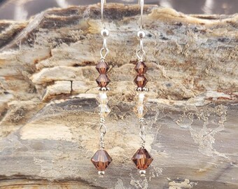 Swarovski Crystal Amber Bicone drop
