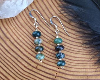 Agate and Sterling silver earrings