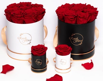 Boîte à fleurs des Fêtes de Noël | Roses stabilisées | roses éternelles | Cadeau pour elle | Cadeau de décoration d'intérieur | Boîte de roses éternelles | Bouquet de fleurs