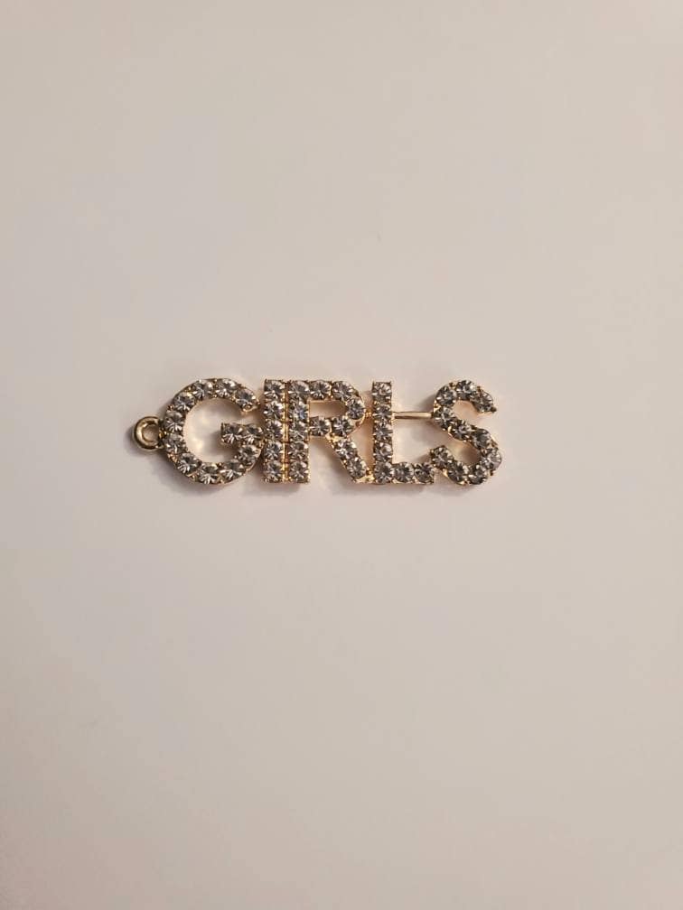 Gold Bling Word Charms for Jewelry Making Rhinestone Word Etsy