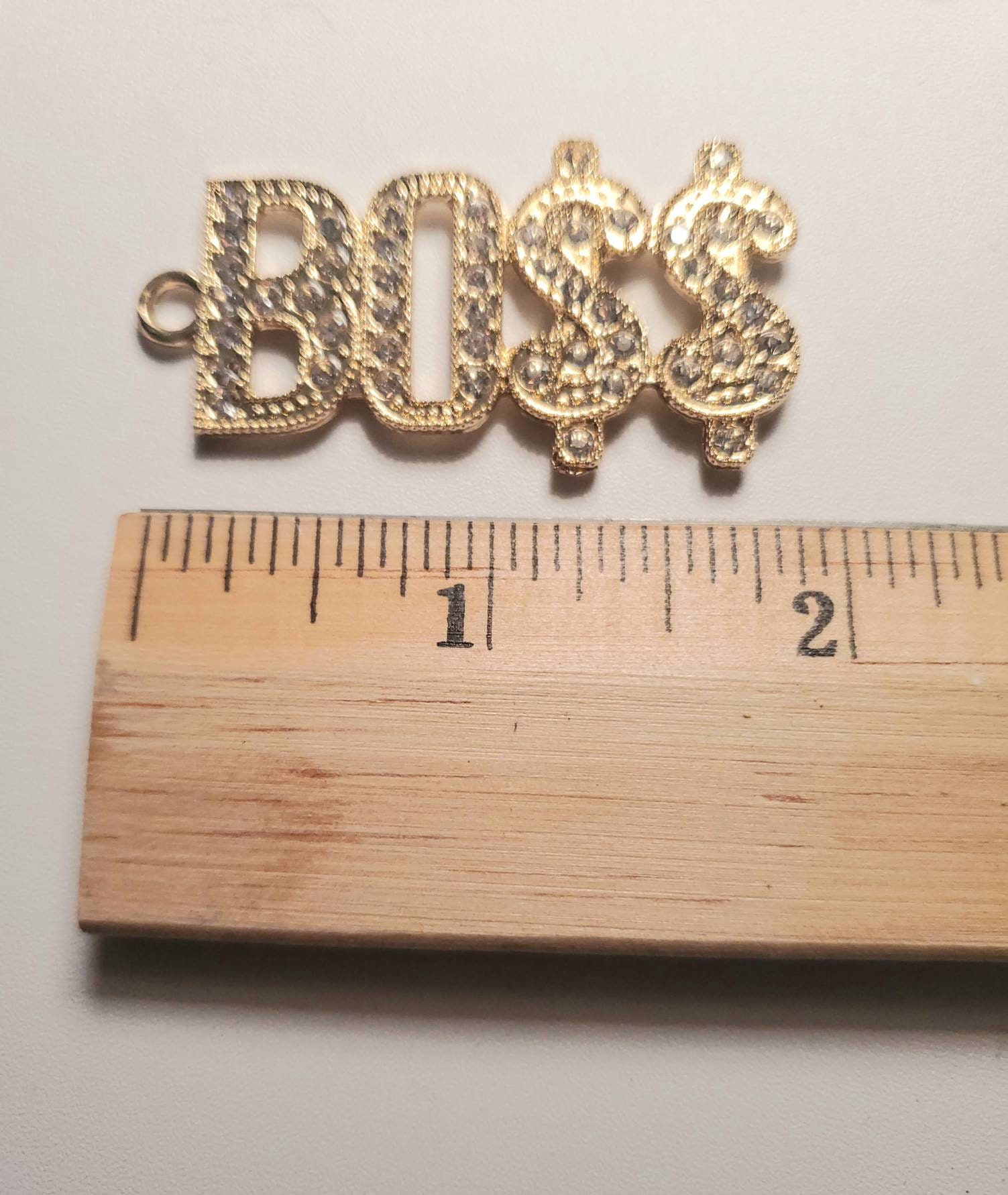 Gold Bling Word Charms Boss Rhinestone Word Charms for Etsy
