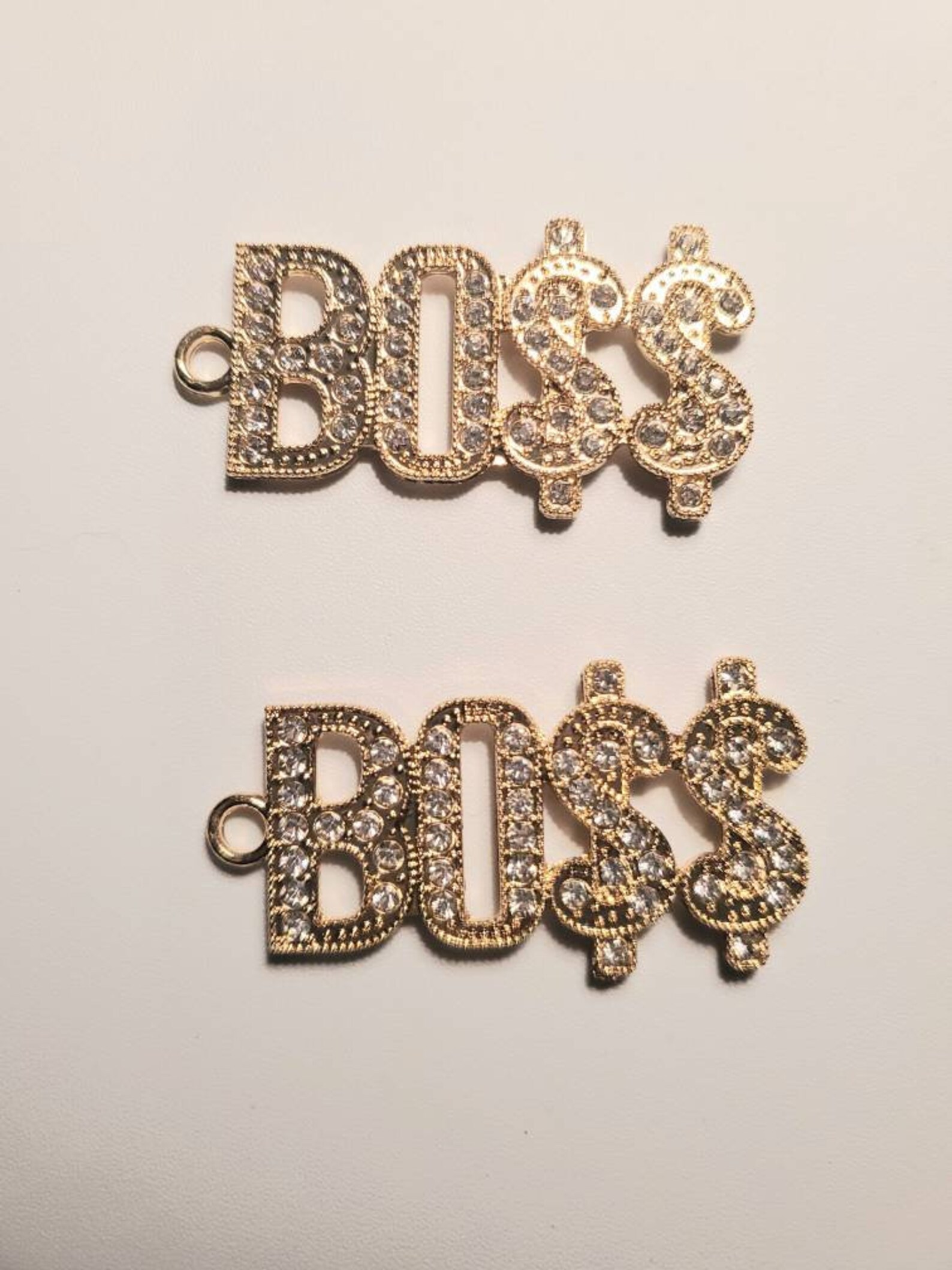 Gold Bling Word Charms Boss Rhinestone Word Charms for Etsy