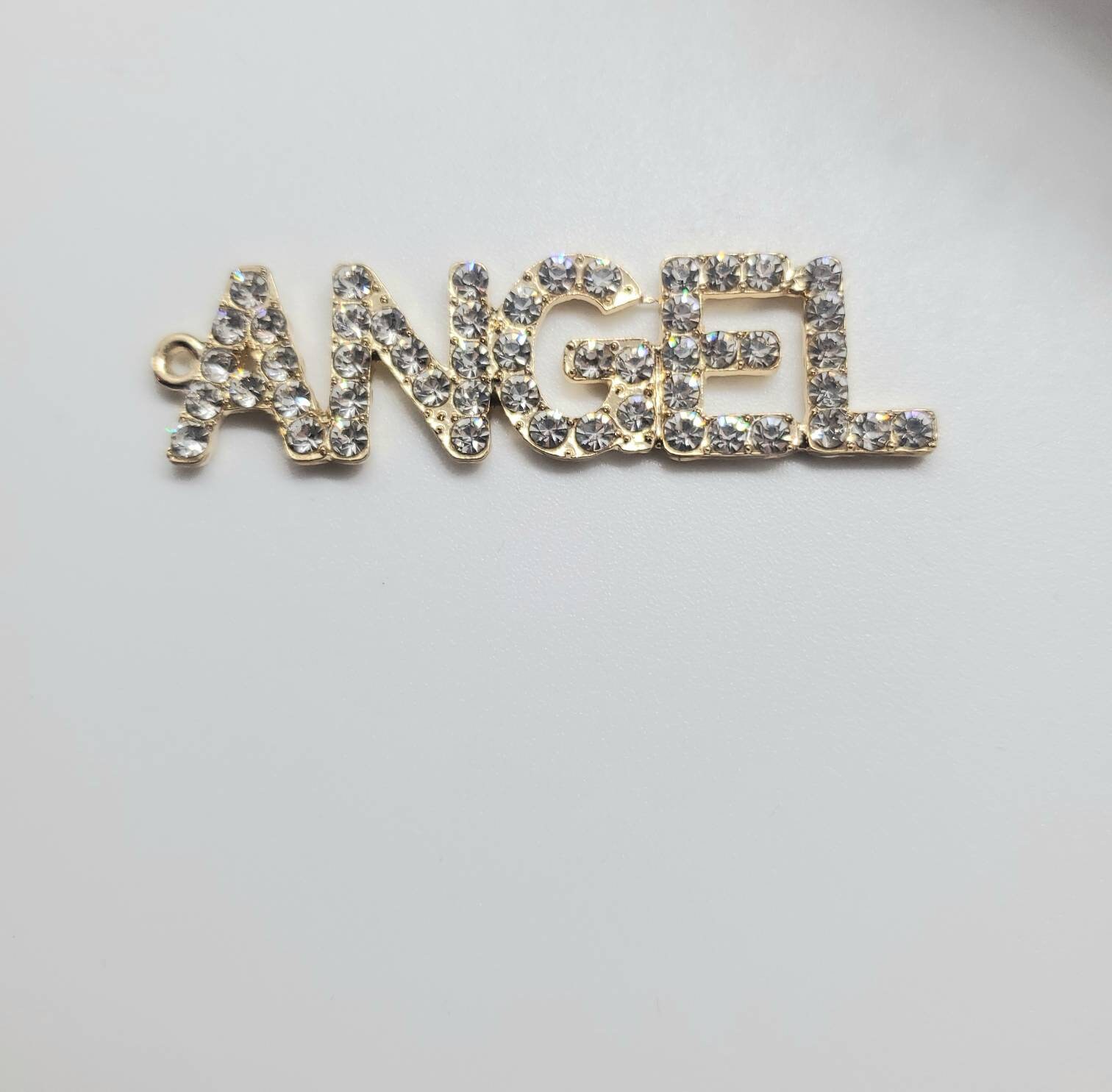 Gold Bling Word Charms for Jewelry Making Rhinestone Word Etsy