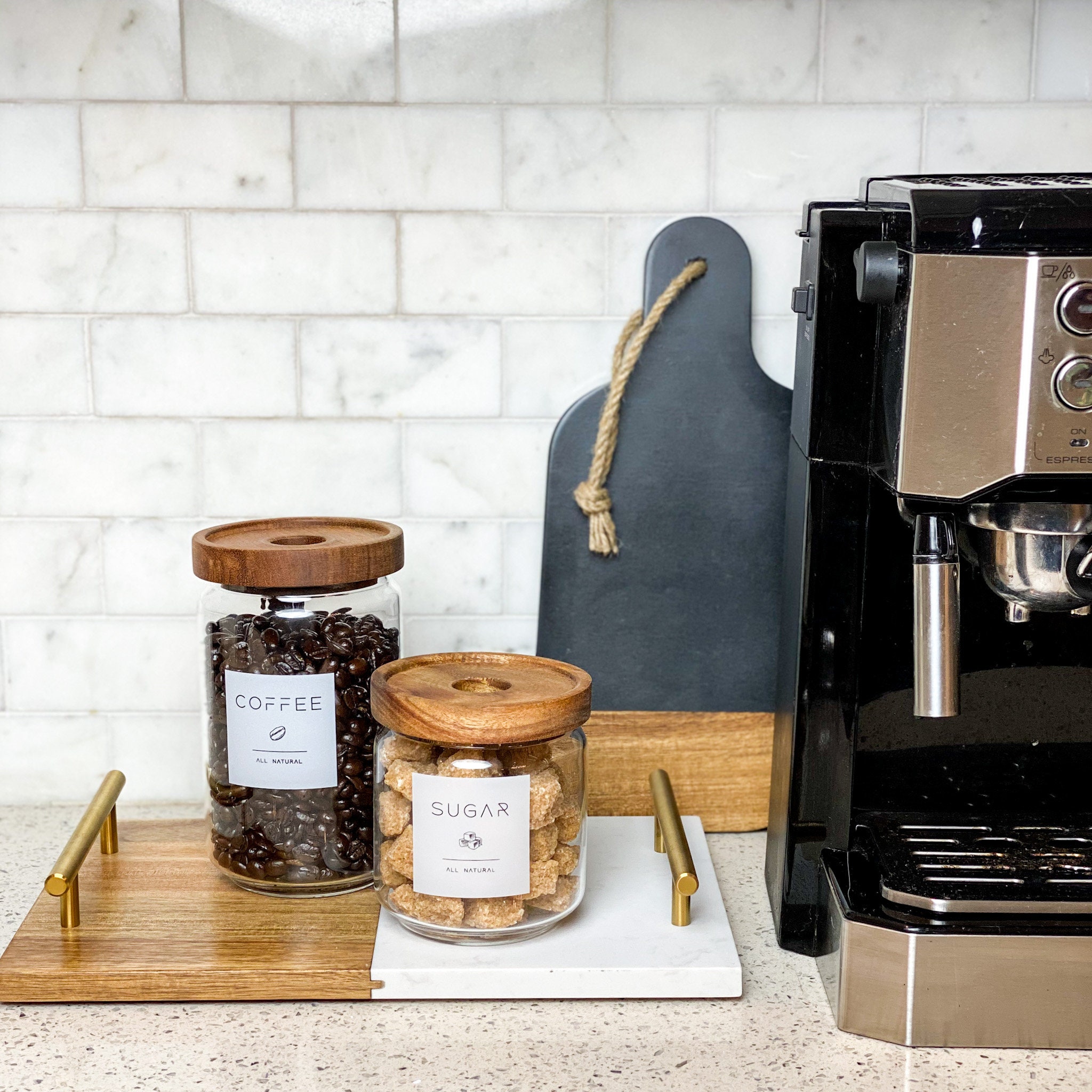 flour canister with wood lid