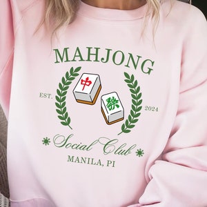 Personalized Mahjong Social Club Sweatshirt, Filipina Mom and Dad Tee, Mahjong Gift, American Mahjong, Mahjong Mat, Mahjong Set, Mahjong Bag