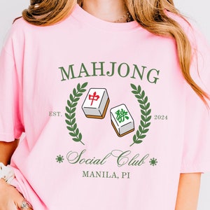 Custom Mahjong Social Club Shirt, Filipina Mom and Dad Sweatshirt, Mahjong Gift, Mahjong V-Neck Shirt, Mahjong Mat, Mahjong Set, Mahjong Bag