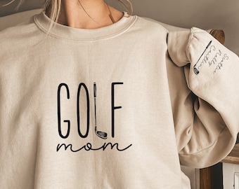Personalisiertes Golf Mom Sweatshirt Geschenk für Mama Shirt zum Muttertag Golf T-Shirt Mama Golf T Shirt für Frauen Benutzerdefinierte Golfer Crewneck Tee