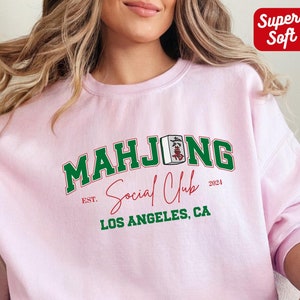 Customized Mahjong Social Club Sweatshirt, Filipina Mom and Dad TShirt, Mahjong Gifts, Mahjong Shirt, Family Game Night, Mahjong Bag, Pinoy