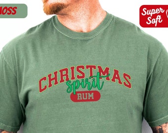 Rum Shirt Funny Rum Christmas Spirits Drinking Shirt Full of Christmas Spirit Tshirt Xmas Party Gifts Shirt Christmas Cocktail Drink