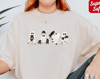 Dog Ghost Shirt Halloween Ghost Dog T-Shirt Cute Ghost Dog Shirt Dog Lovers Tshirt Spooky Season Halloween Dog Shirt Ghost Shirt Dog Mom