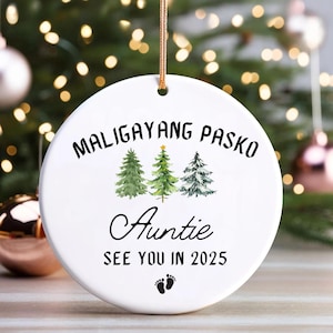 Promoted to Auntie Christmas Ornament, Auntie Christmas Gift, Auntie Announcement, Maligayang Pasko, Cool Aunt, New Future Aunt Announcement
