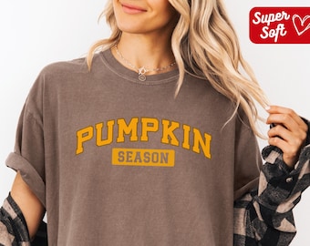 Maglietta stagione zucca Maglietta autunnale da donna Maglietta autunnale retrò Maglietta zucca Maglietta autunnale Maglietta grafica autunnale Maglietta Comfort Colors Vibrazioni autunnali