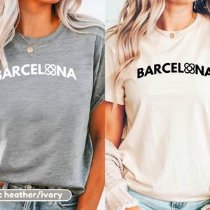 Barcelona Shirt with Panot Flower, Barcelona Gifts, Gift for Spain Lover, Spain Shirt Tee, Barcelona Girl Shirt, Spain Spanish Shirt