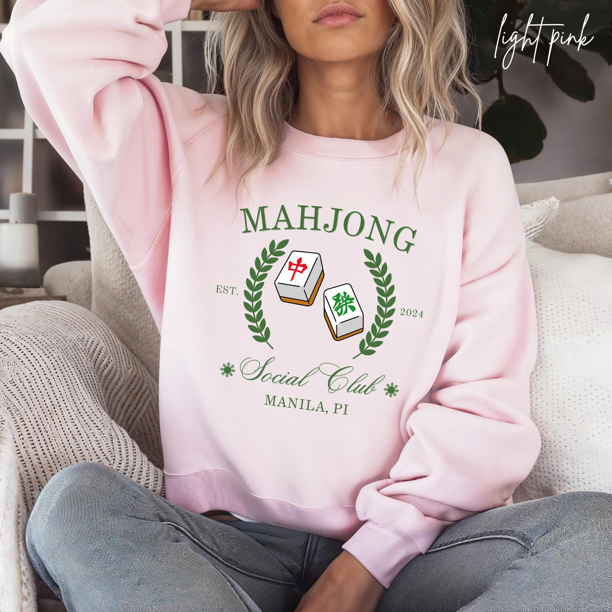 Personalized Mahjong Social Club Sweatshirt, Filipina Mom and Dad Tee, Mahjong Gift, American Mahjong, Mahjong Mat, Mahjong Set, Mahjong Bag