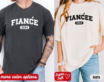 Benutzerdefinierte Verlobte und Verlobte Shirts Zukünftige Mr und Mrs Verlobte Shirt Braut Bräutigam Tee Verlobung Geschenk für Verlobte Neu verlobtes Geschenk für Sie
