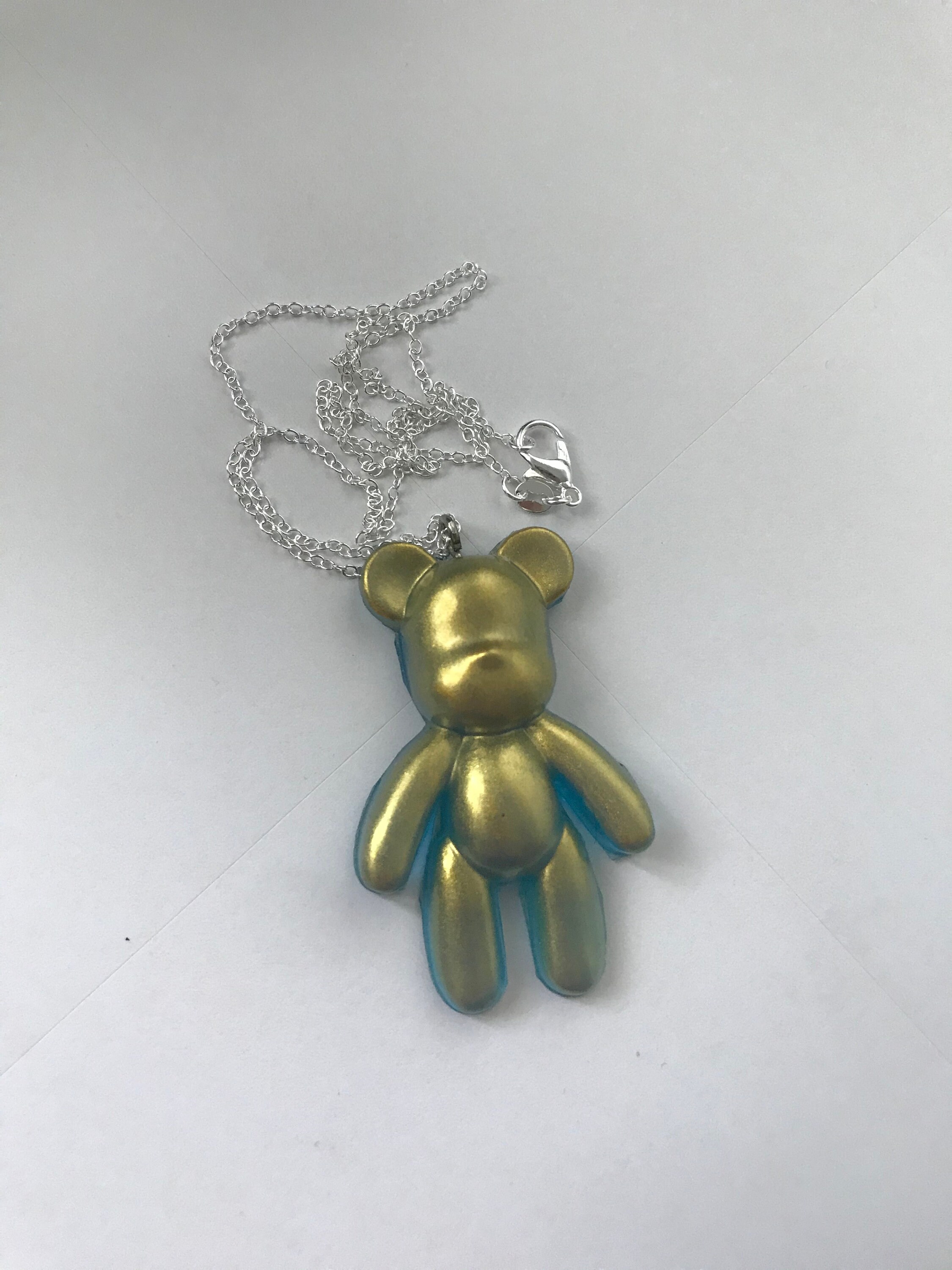 Collar de oso de peluche metálico Etsy