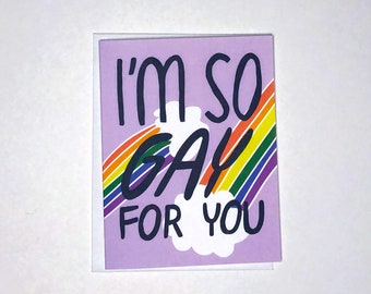 GAY FOR YOU | card, lgbtq card, gay card, rainbow card, pride card, anniversary card, handmade greeting card, funny card