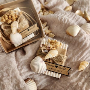 Bomboniere personalizzate per matrimonio in spiaggia, addio al nubilato in spiaggia, bomboniere con conchiglie di mare per matrimonio in spiaggia, bomboniere per feste in spiaggia, saponi per matrimonio a tema spiaggia