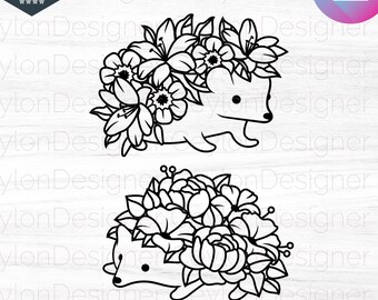 Download Floral Hedgehog Svg Etsy