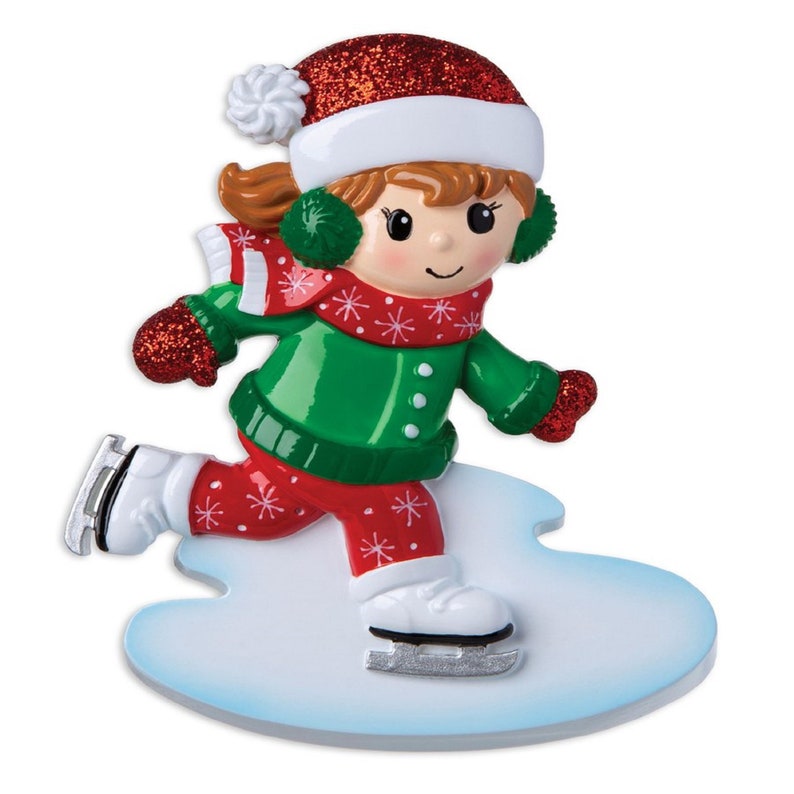 Ice Skater Girl Personalized Christmas Ornament