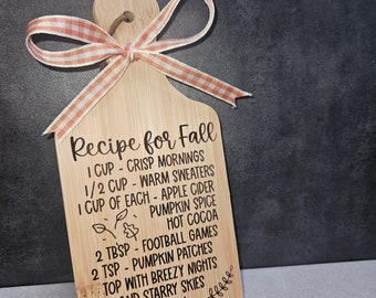 Recipe for Fall Cutting board