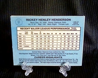 Rickey Henderson Sweet 3D Baseball Card of the New York 