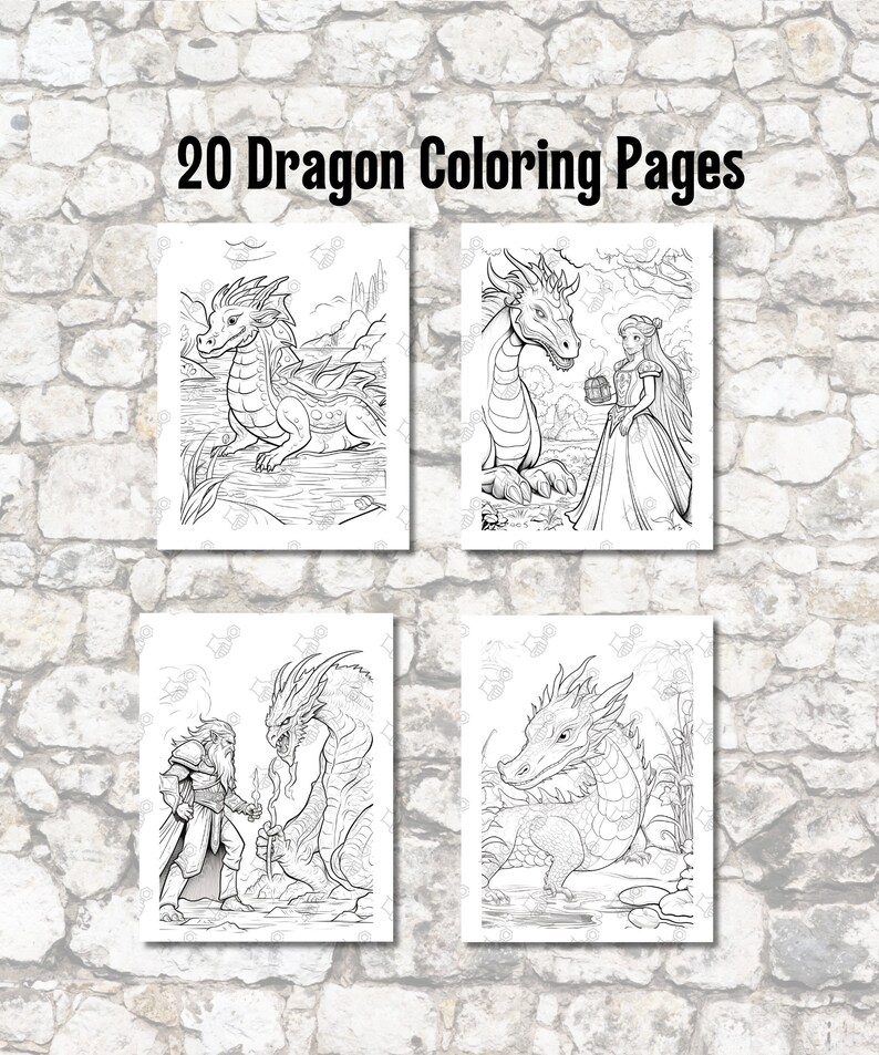 Magical Dragon Coloring Pages - Printable PDF for Adults and Kids ...