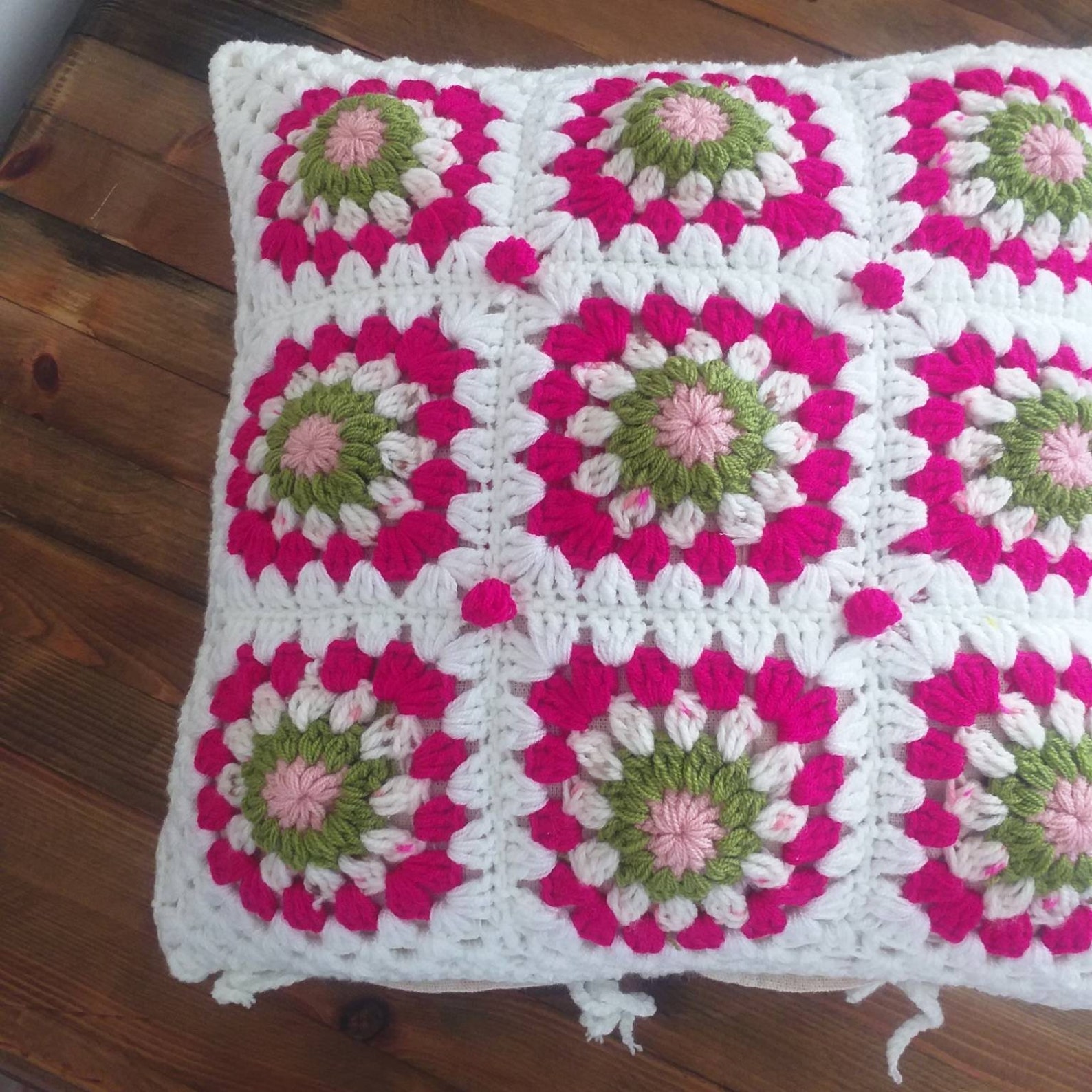 Granny Square Crochet Pillow Decorative Pillows Handmade Etsy UK
