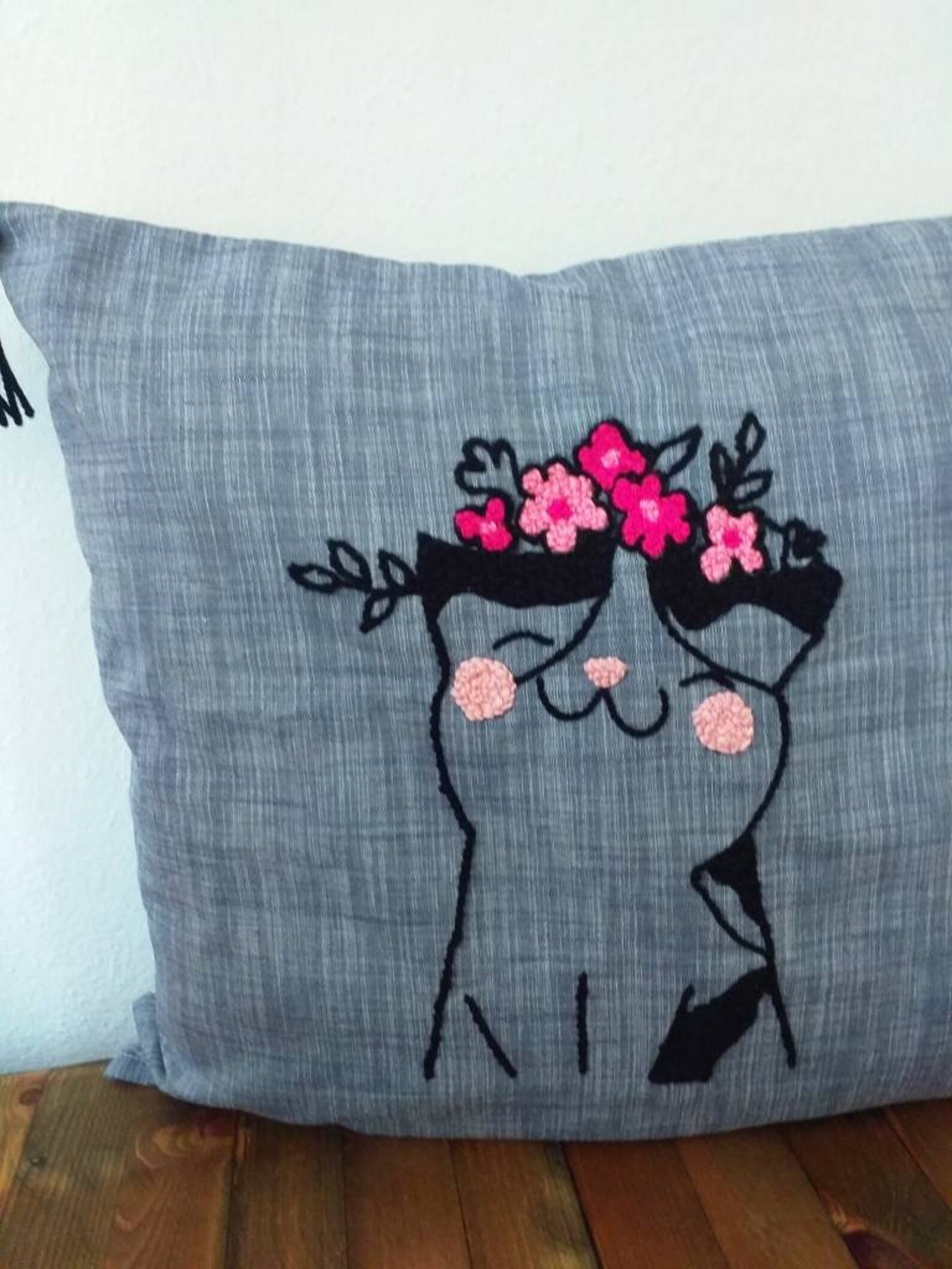 Handmade Punch Needle Decorative Pillow Case Cushion Cover Etsy