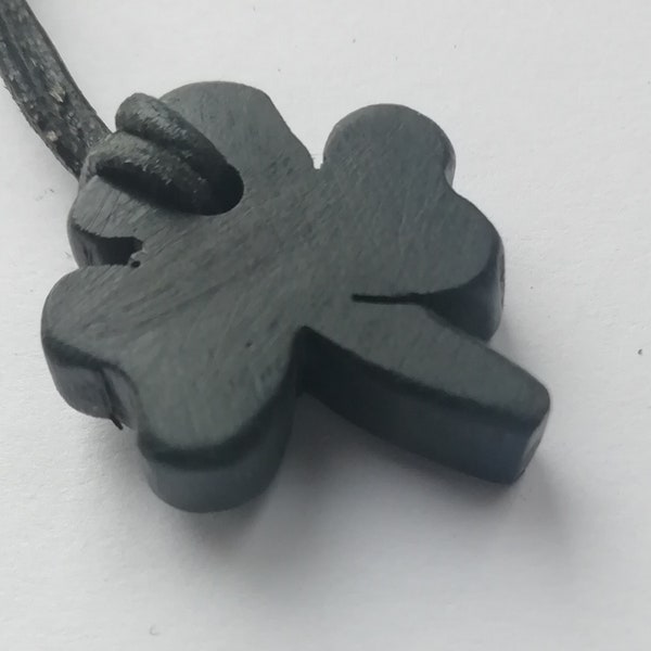 5000 yr old, Irish, bog oak, pendant, unique, handmade, shamrock, wood, necklace, talisman, Celtic, druid, pagan, ancestry, jewelry, gift,