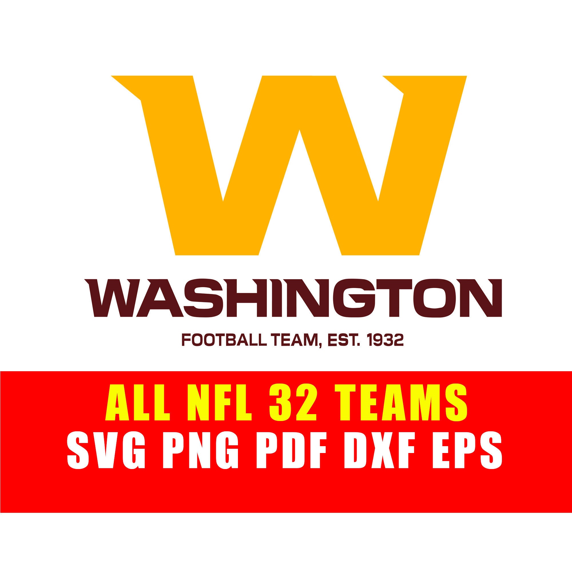 Washington Football Team Logo svg MULTIPACK cut file Etsy
