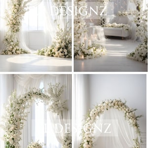 8 White Airy Blossom Sets, Maternity & Family Digital Backdrop Overlay
