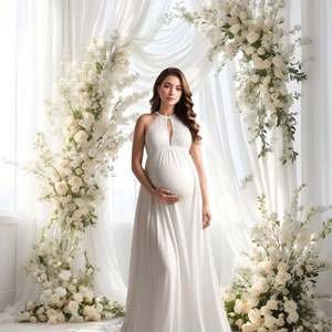 8 White Airy Blossom Sets, Maternity & Family Digital Backdrop Overlay