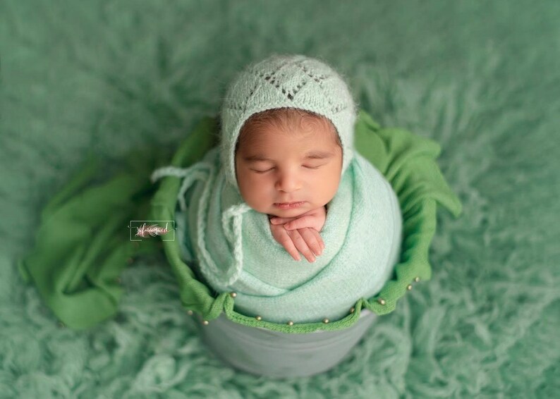 Newborn Wrap, 9 Piece Set, Stretch Wrap, Beaded Wrap Set, Newborn