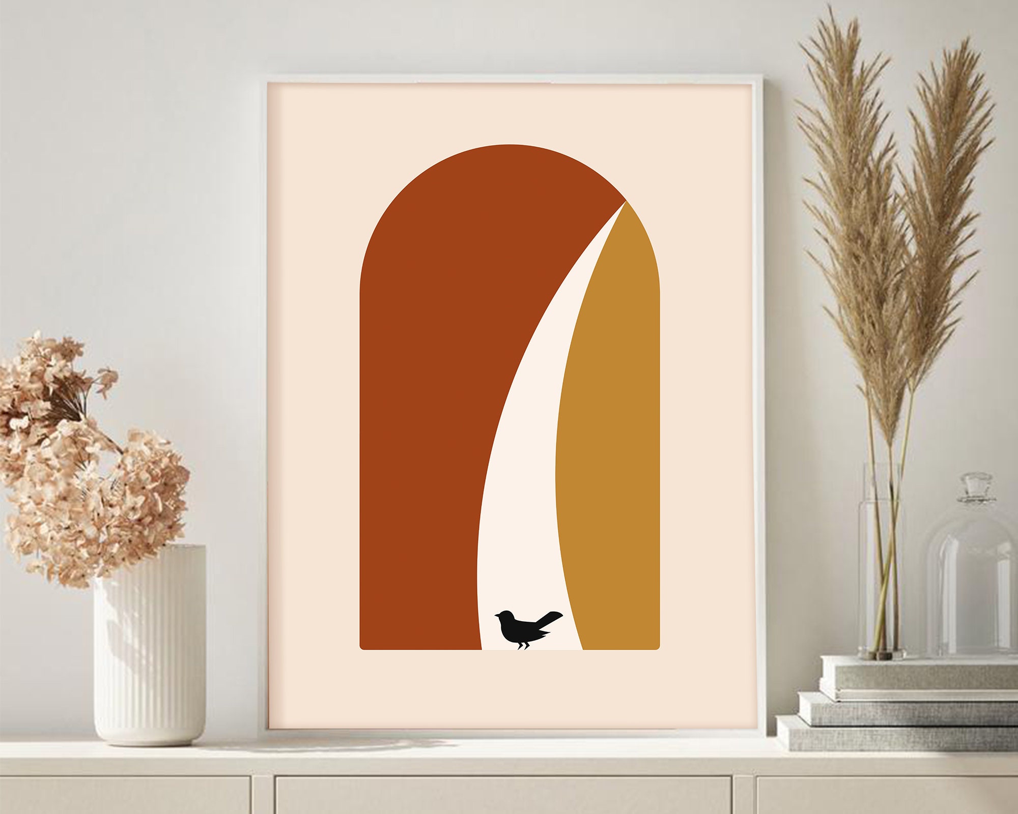 Minimalist Living room Poster Neutral Colors Wall Art Printable Wall Decor Art Print Mid Century Modern Printable Art Arch and Dove