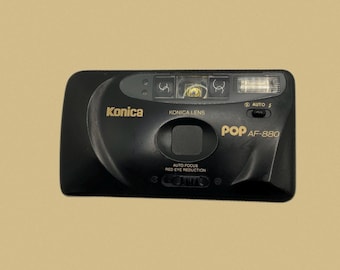 Cámara compacta Konica Pop AF-880 con flash automático, años 90, película de 35 mm
