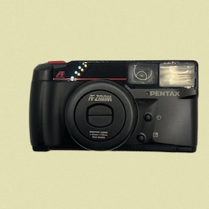 Cámara de película de 35 mm Pentax Zoom 70 S Macro vintage de los años 90 fabricada en Japón, apuntar y disparar