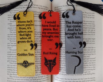 Marque-page Red Rising Trilogy, citation de livre, cadeau pour amateur de lecture et lecteur de science-fiction