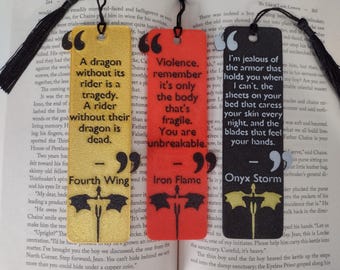 Fourth Wing Bookmark Empyrean Trilogy Book Quote Gift for Romance Book Lover and Fantasy Reader