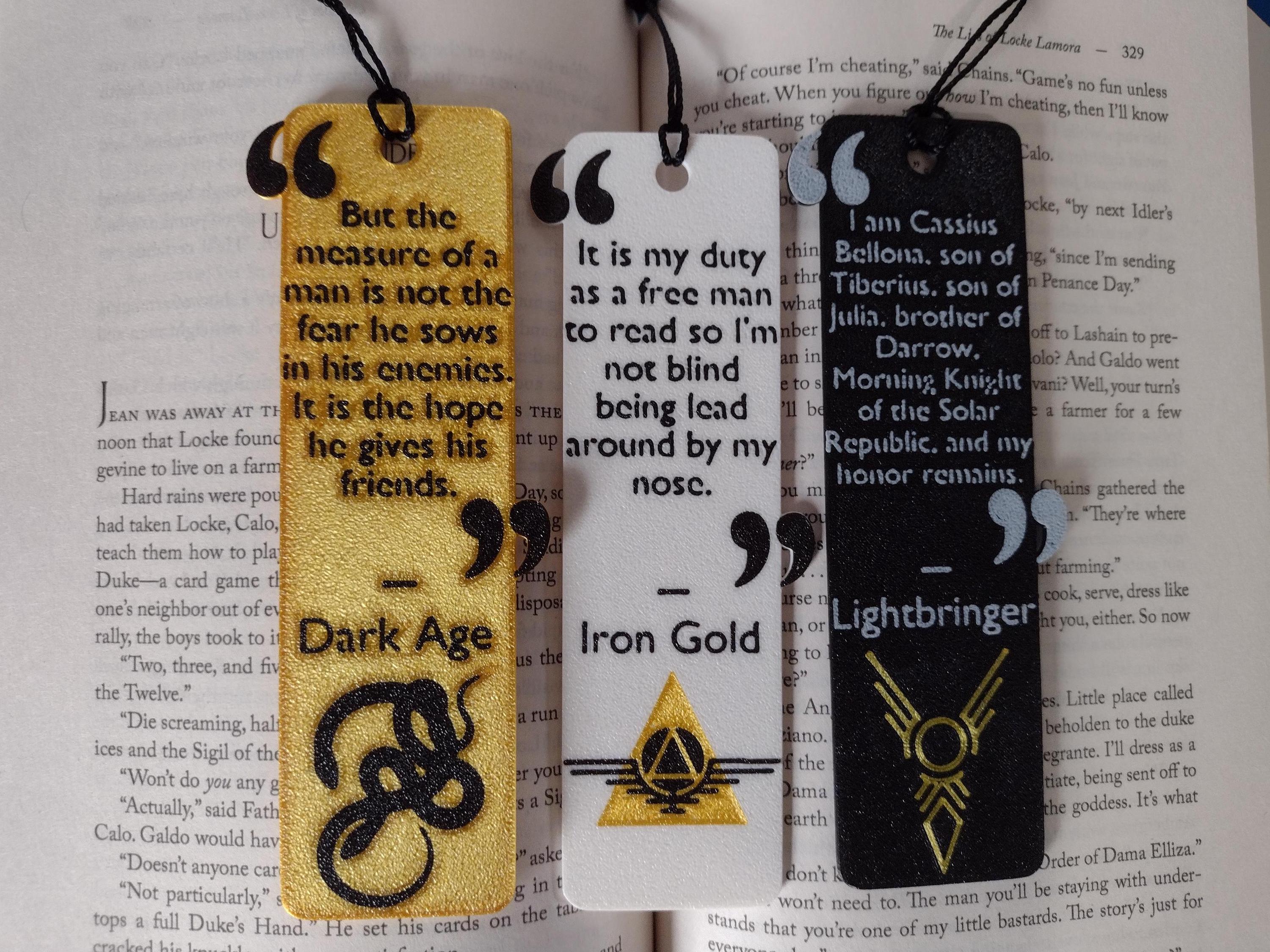 Red Rising Iron Gold Trilogy Bookmark Quote Gift for Book Lover and Sci ...