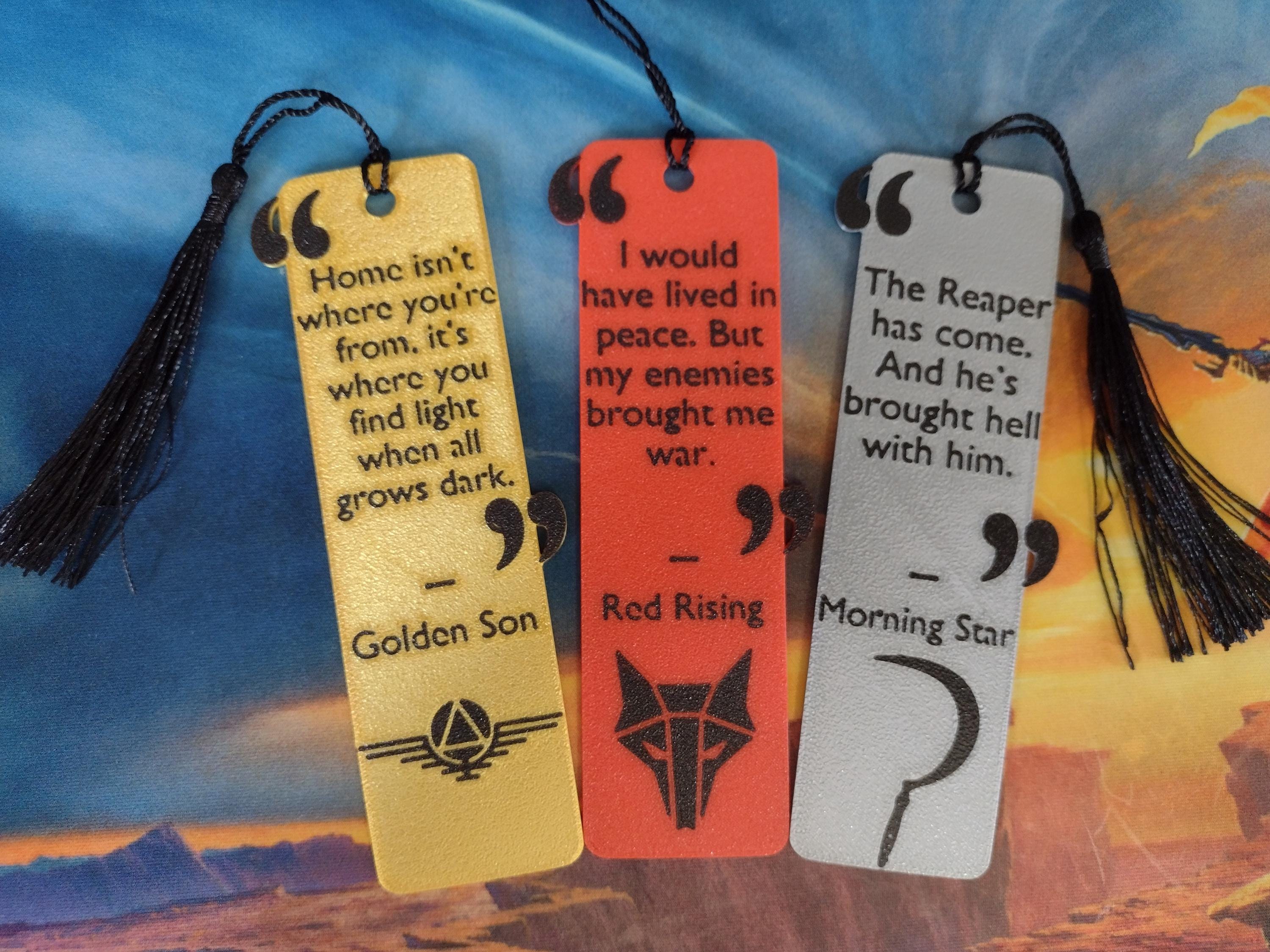 Red Rising Bookmark Print Red Rising Trilogy Bookmark Book Quote Gift for Book Lover and Sci-fi ...