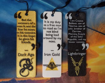 Marque-page trilogie Red Rising Iron Gold, cadeau citation pour amateur de lecture et lecteur de science-fiction