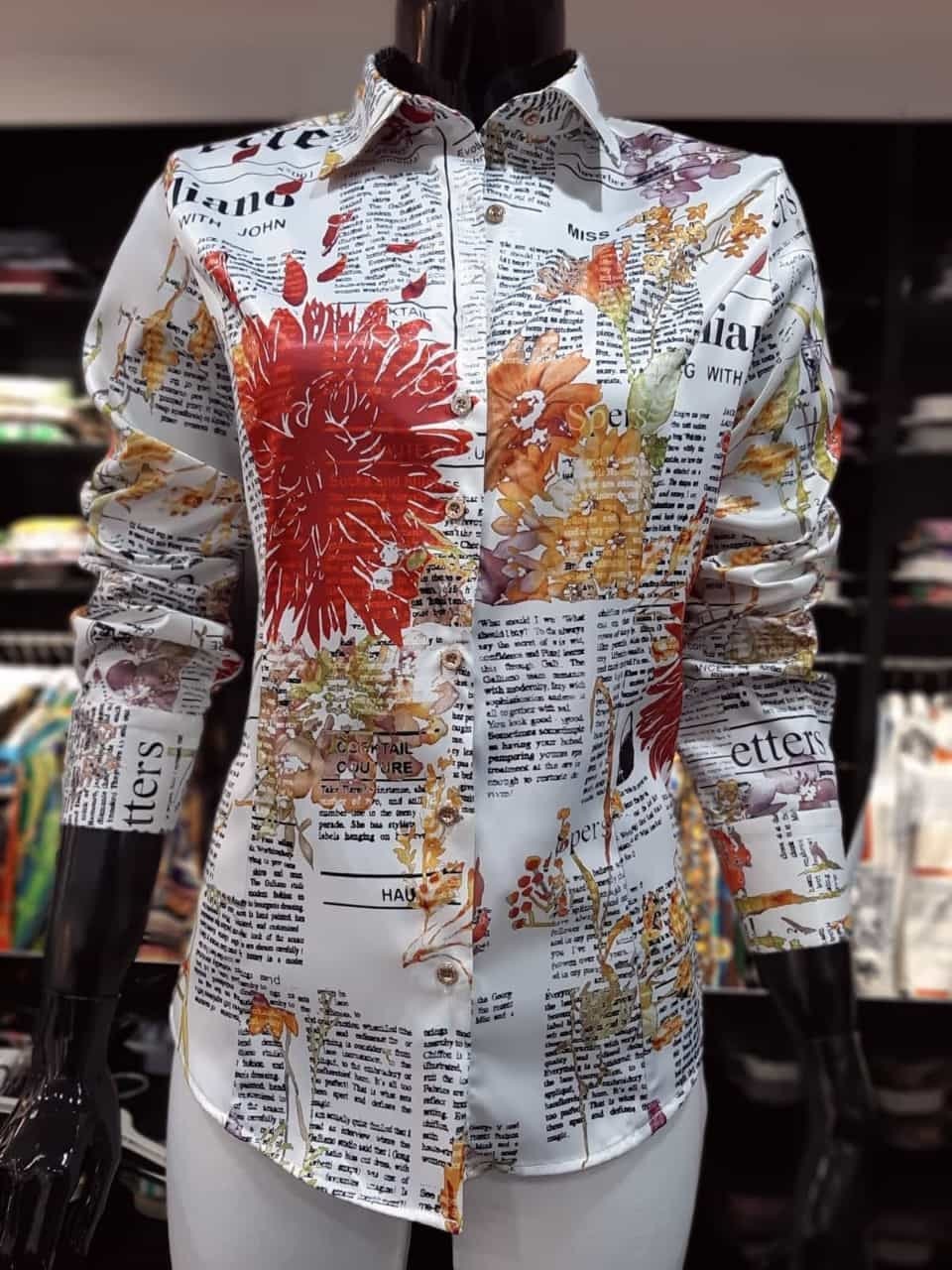 Mono Newspaper Print Shirt Etsy UK