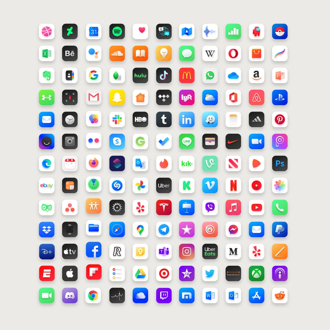 140 Professional 3D Effect Ios Icon Set iPhone App Covers Aesthetic ...