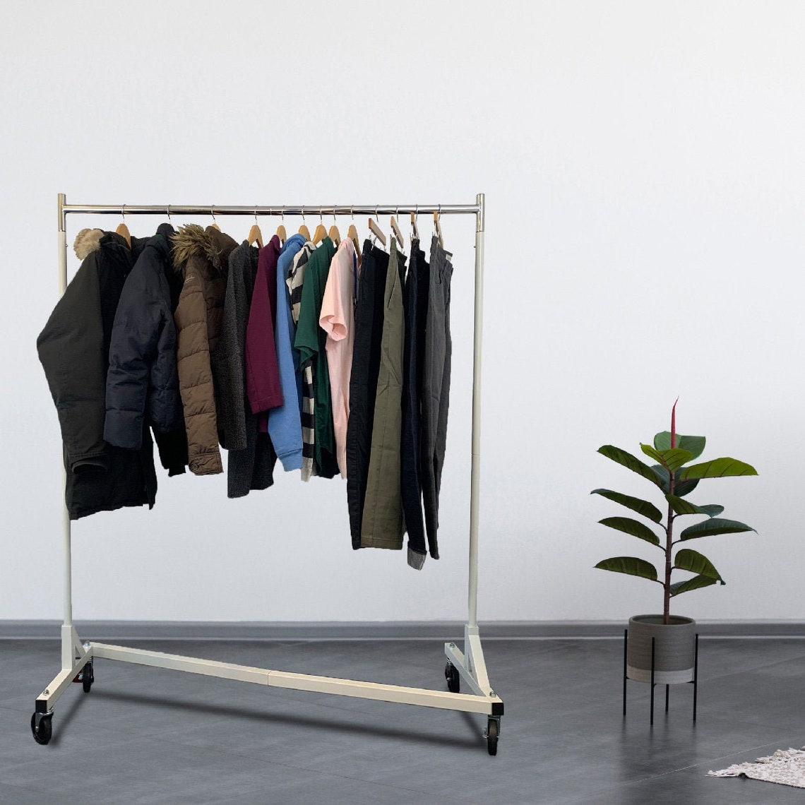 Knock Down Z Clothing Rack Rolling Garment Rack for Home Etsy