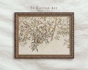 Vintage Neutral Tree Sketch Print / Farmhouse Botanical Drawing PRINTABLE / Country Wall Art Downloadable | D43