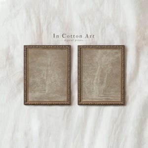 Abstract Moody Wall Art DIGITAL Download / Large Neutral Art Prints SET of Two / Earthy White and Beige Painting | D81